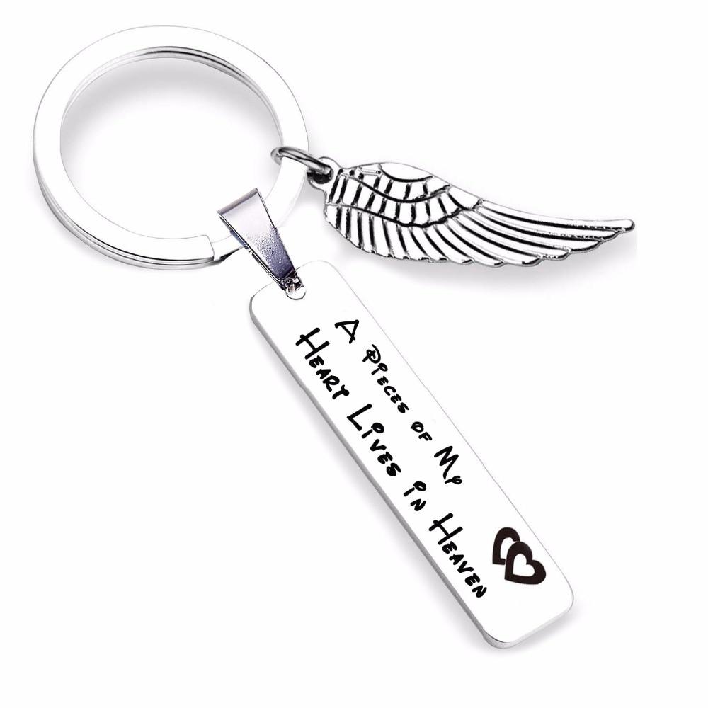 A piece of my heart lives in heaven key chain