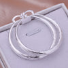 Elegant 925 Silver Shiny Hoop Earrings