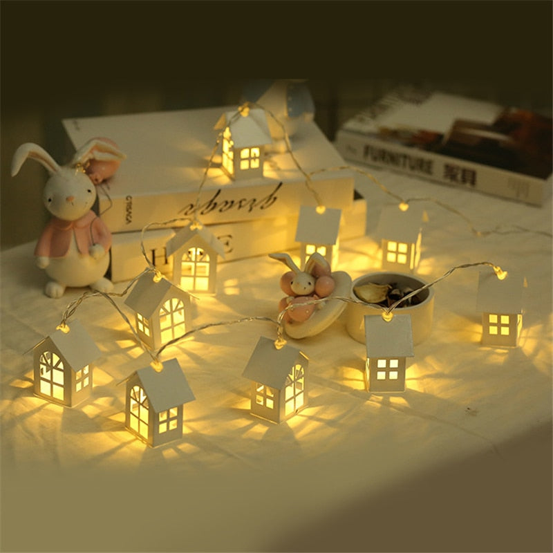 10pcs LED Christmas Tree House Style Fairy Light