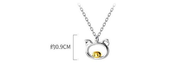 925 Sterling Silver Cute Pig Necklace