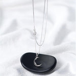 925 Sterling Silver Beautiful Moon Necklace