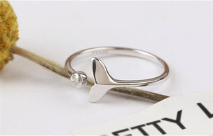 925 Sterling Silver Whale Tail Ring