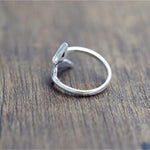925 Sterling Silver Crystal Triangle Feather Ring