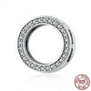 925 Sterling Silver Circle Reflection Charm Bracelet Bead