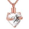 Heart Crystal Cremation Urn Necklace