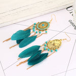 Dylan's Long Feather Drop Earrings Collection