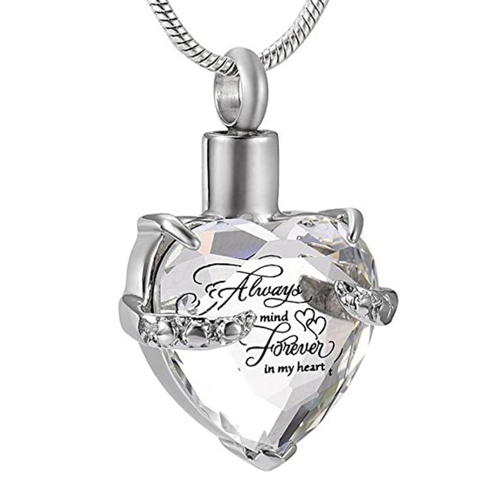 Beautiful Crystal Heart Cremation Necklace for Ashes