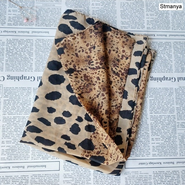 Leopard Print Chiffon Scarf