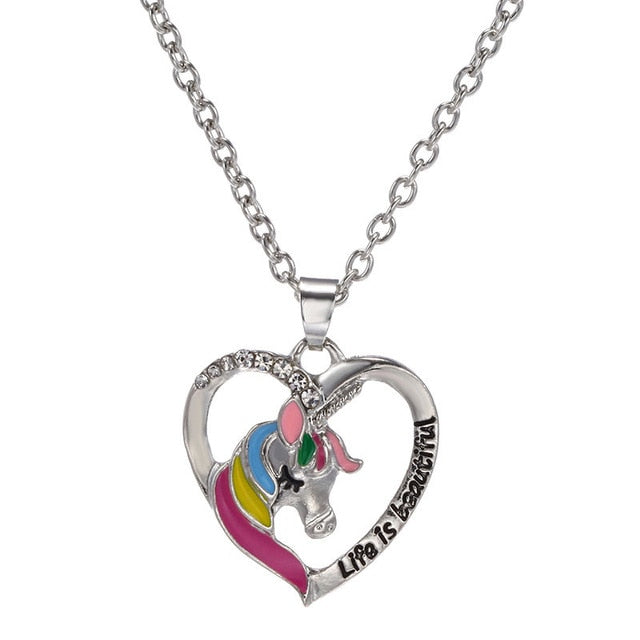 Cute Rainbow Unicorn Necklace