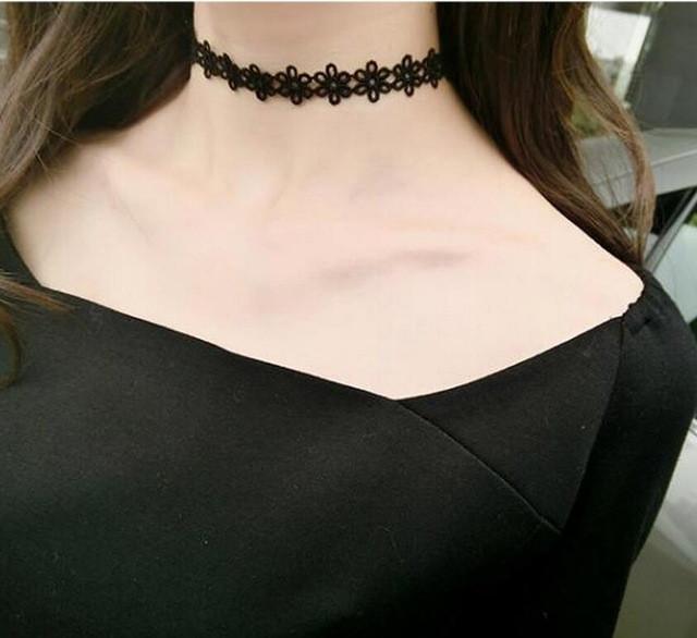 Retro Burlesque Choker Necklace Gothic Handmade