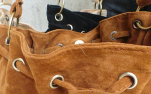 Suede Drawstring Tassel Shoulder Bag