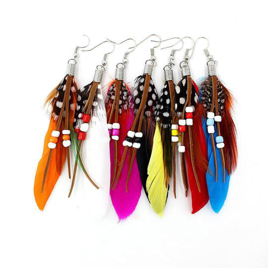 Dylan's Color Feather Earring Collection