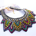 Large Colorful Tribal Choker Necklace