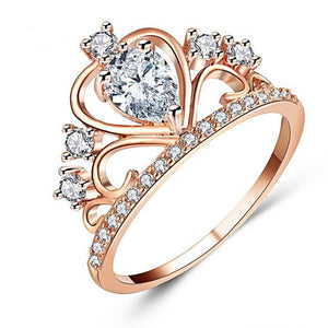 Future Queen Crystal Heart Crown Ring