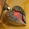 Vintage Angel Wings Red Crystal Necklace