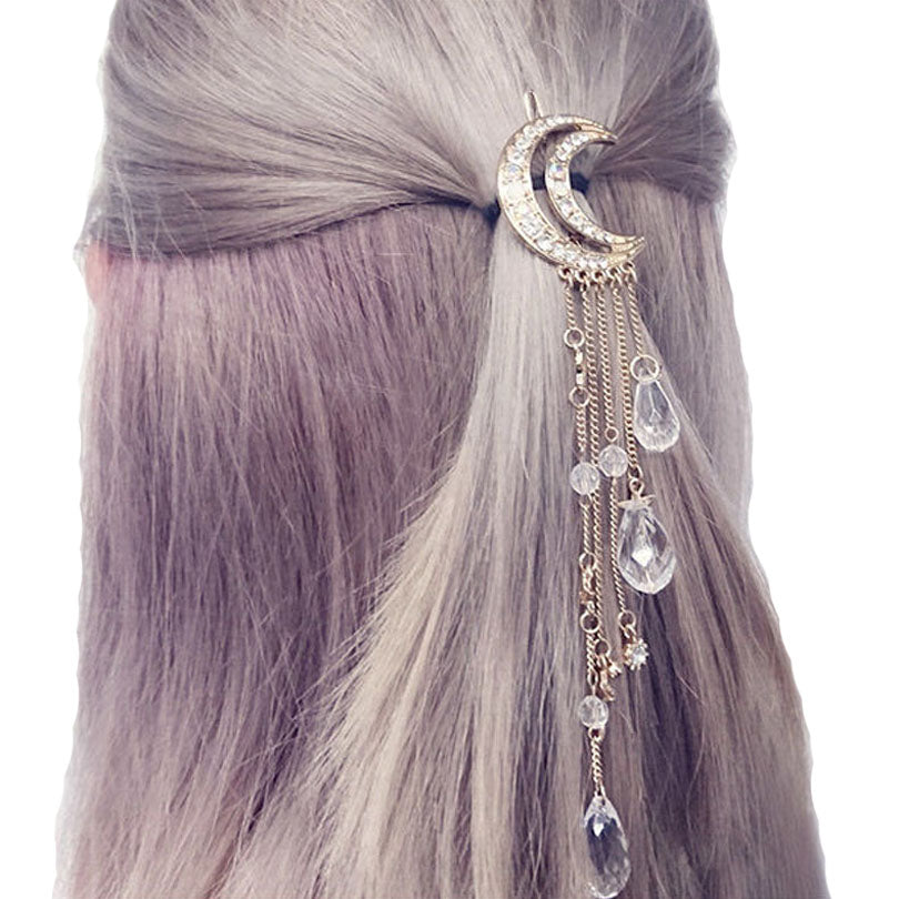Exquisite Boho  Tassel Moon Hair Clip