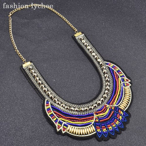 Trendy African Resin Tribal  Necklace