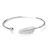 Silver Color Feather  Bead Bangle
