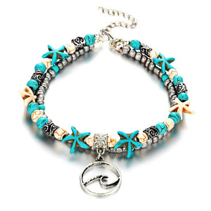 Bohemian Starfish Beads Stone Anklets