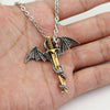 Flying Dragon With Wings Rolled Sword Pendant