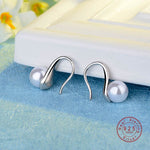 925 Sterling Silver Pearl Teardrop Earrings